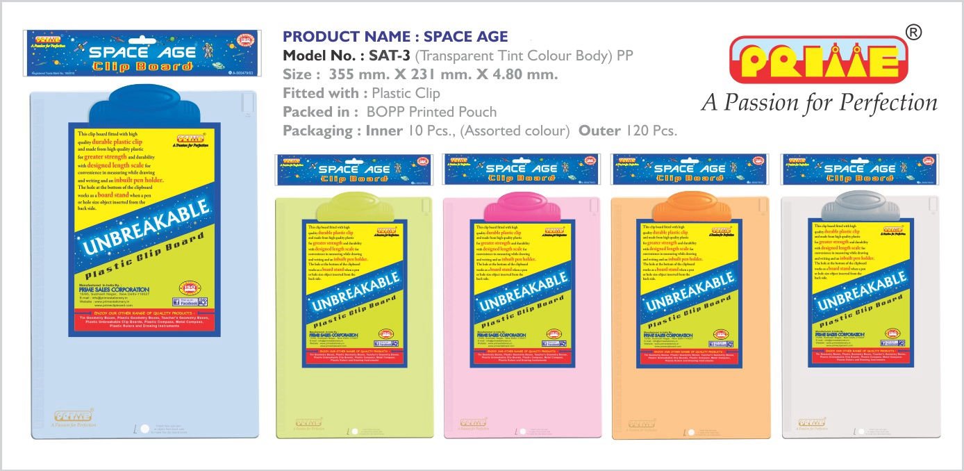 SAT-3 Plastic Clipboard